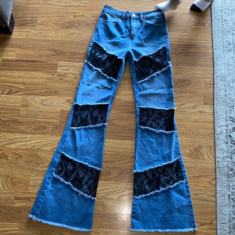 SHEIN high rise flare jeans